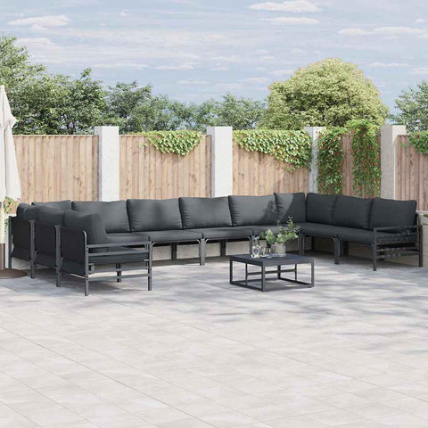 Garden Sofa Set Anthracite Steel 3379017