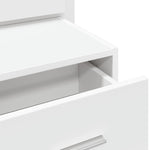 ZNTS Wall-mounted Bedside Cabinet with LED Lights White 848157