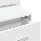 ZNTS Wall-mounted Bedside Cabinet with LED Lights White 848157