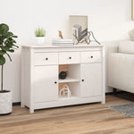 ZNTS Sideboard White 100x35x74,5 cm Solid Wood Pine 814550