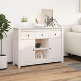 ZNTS Sideboard White 100x35x74,5 cm Solid Wood Pine 814550