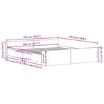 Bed Frame with Headboard Old wood 200 x 200 cm Engineered wood 3329303