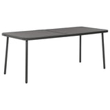 7 Piece Garden Dining Set Steel Dark Grey 3074477