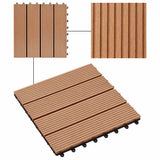 22 pcs Decking Tiles 30x30cm 2 sqm WPC Grey 277801