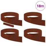 Lawn Edging 450 x 15 cm Weathering Steel Rusty 868026