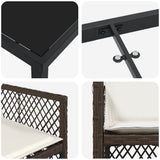 Garden Dining Set 5 pcs Brown Poly Rattan 3380629