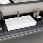 Wash Basin 80x46x11 cm Mineral Cast/Marble Cast White 144065