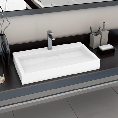Wash Basin 80x46x11 cm Mineral Cast/Marble Cast White 144065