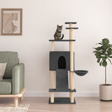 Cat Tree with Sisal Scratching Posts Dark Grey 153 cm 171752