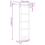 Sliding Door ORKDAL Natural 73.5 x 211 cm Solid Pine Wood 3445594