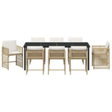Garden Dining Set 9 pcs Beige Poly Rattan 3380788