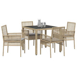 Garden Dining Set 5 pcs Beige Poly rattan 3334880