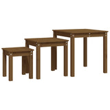 Nesting Tables 3 pcs Honey Brown Solid Wood Pine 824976