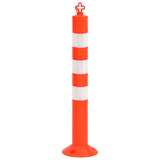 Traffic Control Bollards 10 pcs with Chain 75 cm PE 150964