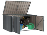 Garden Storage Box Black 151.5 x 107 x 100 cm Steel 42011282