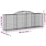 Arched Gabion Baskets 15 pcs 300x50x100/120 cm Galvanised Iron 3146713