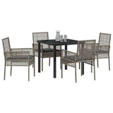 Garden Dining Set with Cushion 5 pcs Grey Poly Rattan 3379878