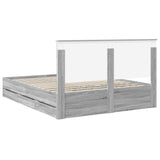 Bed Frame with Drawer Grey Sonoma 160 x 200 cm Engineer Wood 3411101