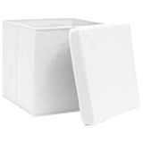 Storage Boxes with Covers 10 pcs 28x28x28 cm White 325210