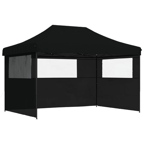 ZNTS Foldable Party Tent Pop-Up with 3 Sidewalls Black 4005022