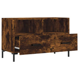 TV Cabinet Smoked Oak 80x36x50 cm Engineered Wood 828977