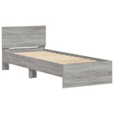 Bed Frame without Mattress with LED Lights Grey Sonoma 75x190 cm Small Single 838846