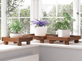 Plant Stand 3 pcs Brown 35 x 35 x 12 cm Mahogany Wood 42012382