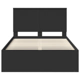 Bed Frame with Headboard Black 120 x 190 cm Solid Pine Wood 3411038