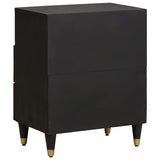 Bedside Cabinet Black 50 x 33 x 62 cm Solid Mango Wood 4018818