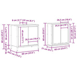 2 Piece Bathroom Furniture Set Smoked Oak Engineered Wood 3328391