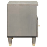 Bedside Cabinet 2 pcs Grey 40 x 33 x 46 cm Solid Mango Wood 4018779