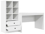 Desk with Drawer with Shelf with Storage 2 pcs White 3337361