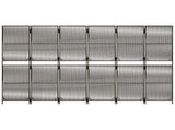 Room Divider 6 Panels Grey Poly Rattan 365386