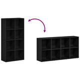 Bookcase Black Oak 66x30x130 cm Engineered Wood 862397