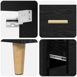 Highboard Black Oak 69.5 x 32.5 x 180 cm Engineered Wood 3416160