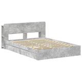 Bed Frame with Storage with Drawer Concrete Grey 150 x 200 cm 3433588