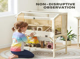 2 Tier Wooden Hamster Cage with Shelf and Openable Top T3398P552629