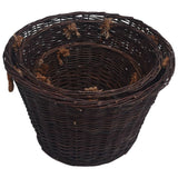 3 Piece Stackable Firewood Basket Set Dark Brown Willow 286986