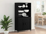 Highboard Black Oak 69.5 x 34 x 180 cm Engineered Wood 3416095
