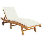 Sun Lounger Brown and Cream Polyester 42032684