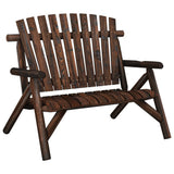 Garden Bench Burned Wood Solid spruce wood Medium Durable 363348