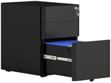 3-Drawer Steel Filing Cabinet with Lock - Black T3398P341253