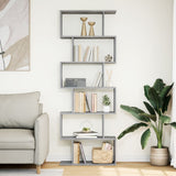 Room Divider Bookcase 6-Tier Concrete Grey 70x24x193 cm Engineered Wood 858087