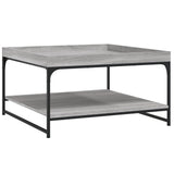 Coffee Table Grey Sonoma 80x80x45 cm Engineered Wood and Iron 832816