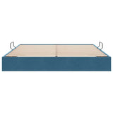 Storage Bed with Mattress Dark Blue 160 x 200 cm Velvet 3370110