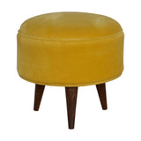 Mustard Velvet Nordic Footstool IN823