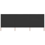 3-panel Wind Screen Fabric 400x160 cm Anthracite 47150