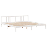 Bookcase Bed without Mattress White 200x200cm Solid Wood Pine 3322290