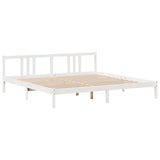 ZNTS Bookcase Bed without Mattress White 200x200cm Solid Wood Pine 3322290