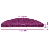 Stair Mats 10 pcs 56x17x3 cm Violet Half Round 149793